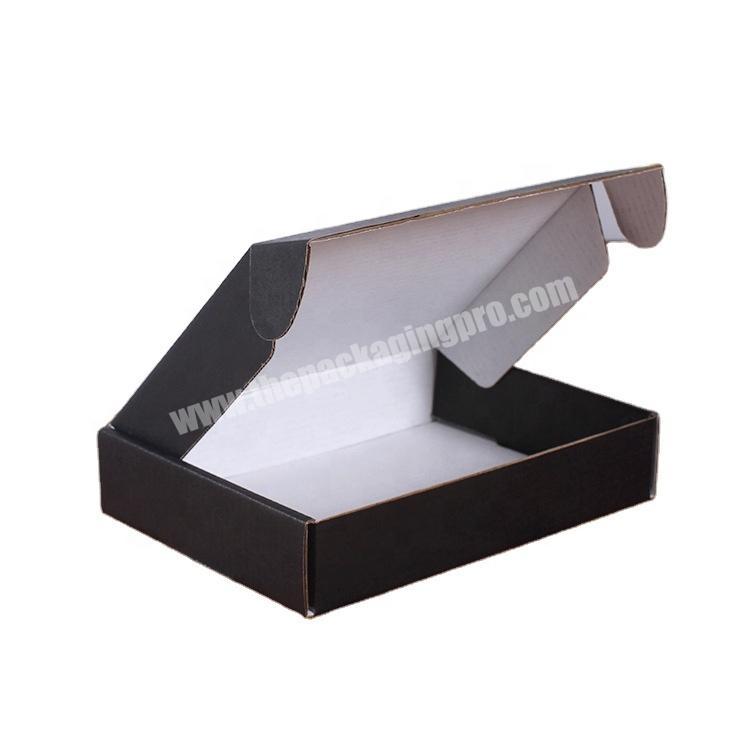 custom Custom Flute E-Commerce Packaging Briefs Box Black Corrugated Shipping Literature Mailer Box For Cosmetics 