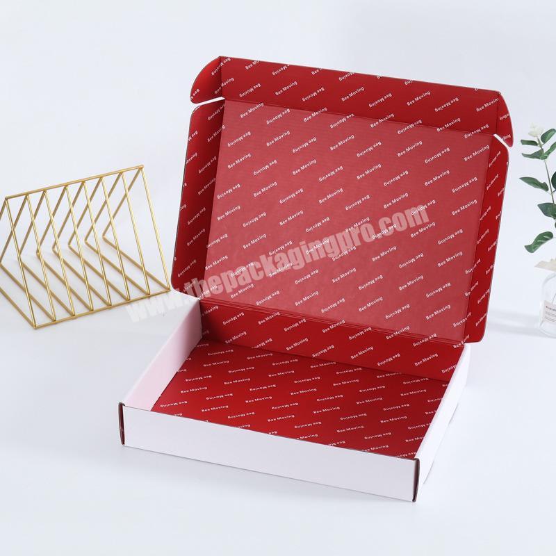 Custom Logo Corrugated Board Gift Box For Dress Packaging Hard White Underwear Mailer Shipping Box