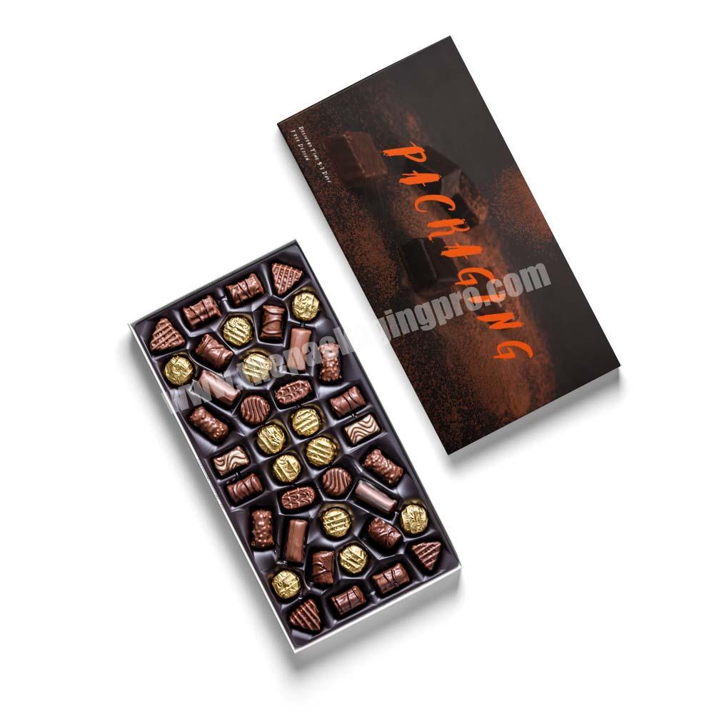 Custom Logo Eco-friendly Paper Food Dessert Bonbons Truffles Package Luxury Giveaway Chocolate Packaging Box With Dividers