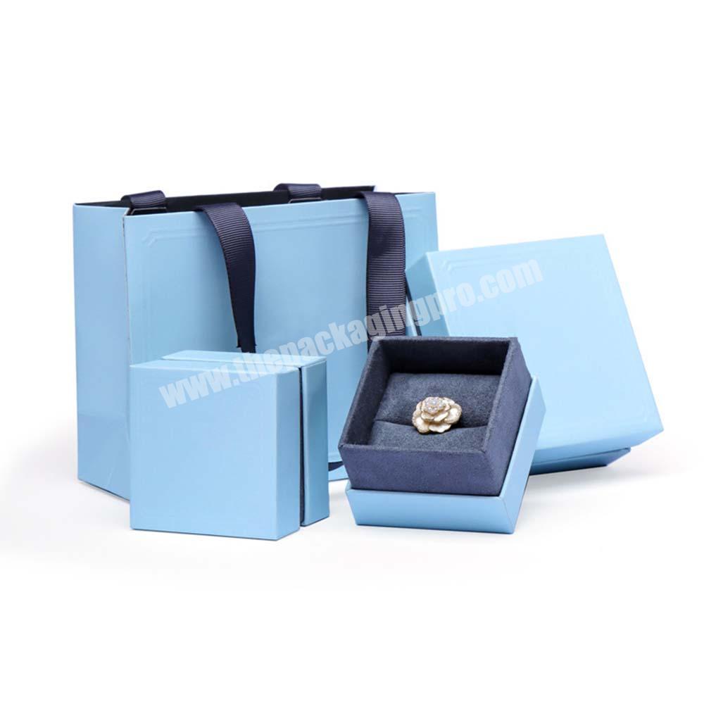 Custom Logo Luxury Jewelry box Paper Packaging Design Jewellery Necklace Ring Gift Set Package Boxes with Ribbon