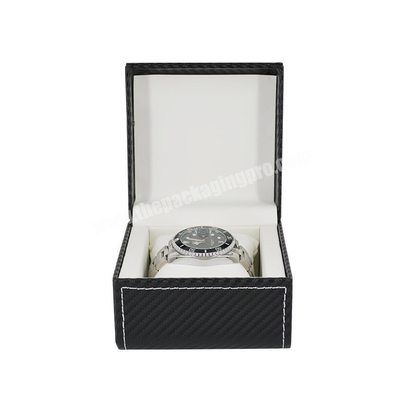 Custom Logo Luxury Single Watch Gift Storage Box OEM Black Cardboard Watch Packaging Display Box With Pillow