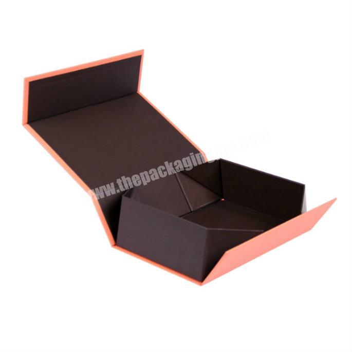 Custom Logo Printed Paper Flat Pack Rigid Cardboard Clothing Shoe Foldable Packaging Ribbon Magnetic Closure Folding Gift Box