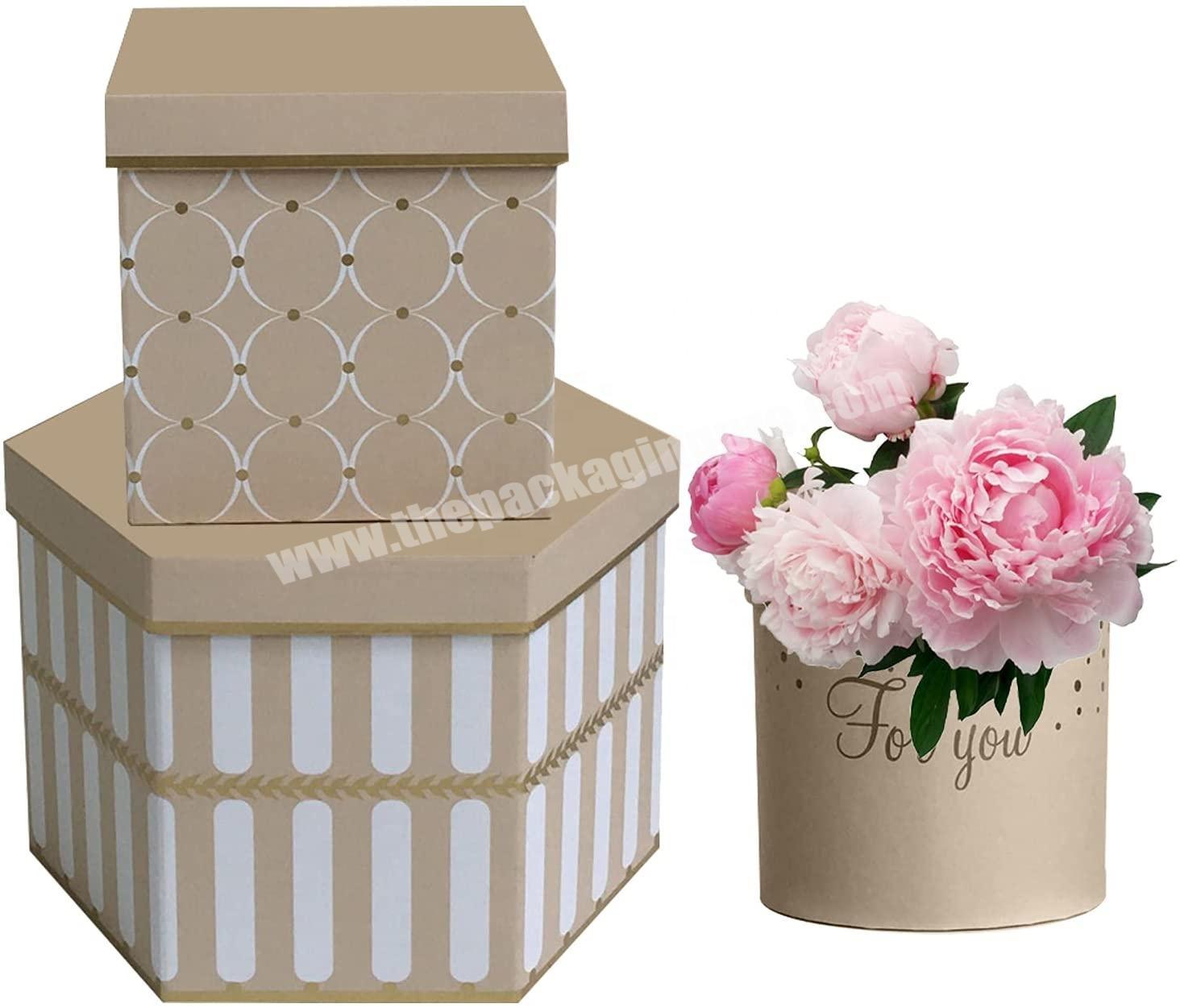Custom Logo Round Shaped Flower Rose Gift Box Paper Tube Cylinder Small Pink Gift Box