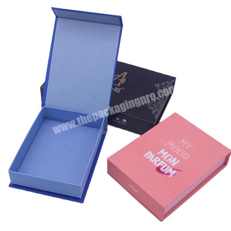 Custom Logo Small Pink  Blue Rigid Magnetic Packaging Gift Box For Perfume Packing