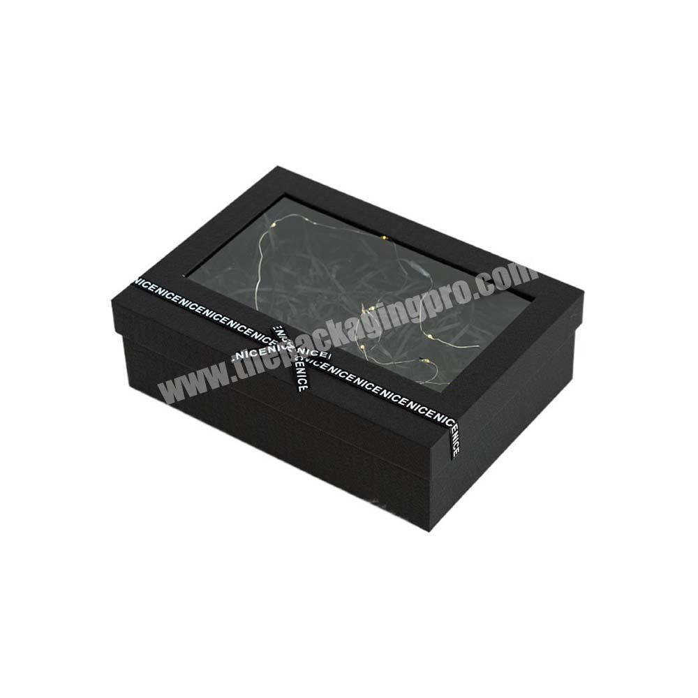 Custom Luxury Christmas Fancy Cosmetics Packaging Box with Clear Lid Valentine's day Gift Box