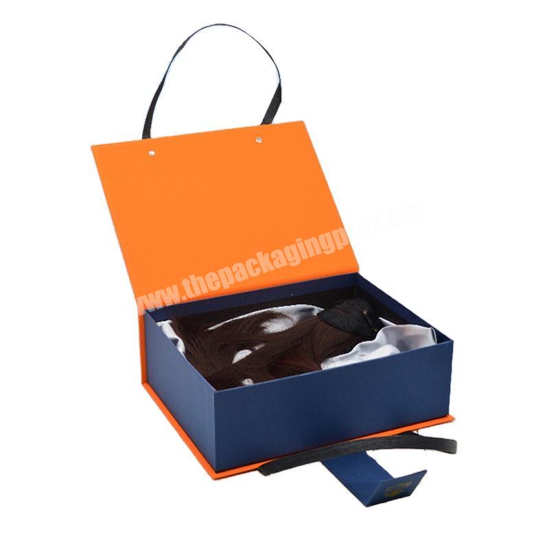 Custom Magnetic Closure Gift Box Packaging Cardboard Paper Box with Leather Handle