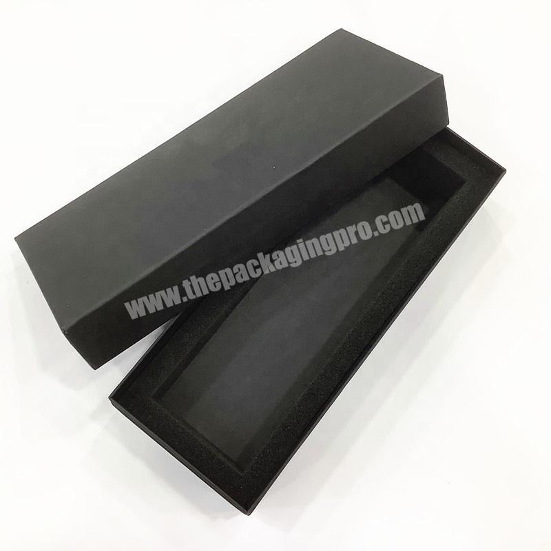 Custom Premium Branded Black Stamping Logo Soft Touch Paper Water bottle Box Packaging with Foam Insert
