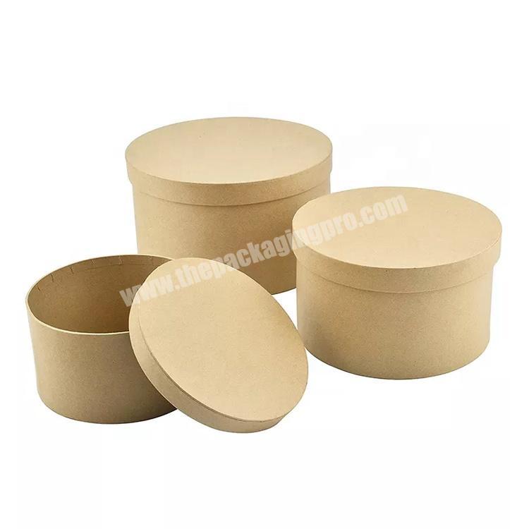 Custom Printed Cardboard Cylinder Packaging Gift Round Kraft Paper Boxes With Lid
