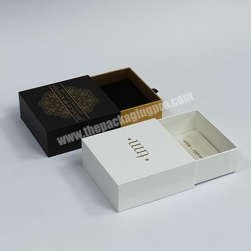 Custom Printed Cardboard Sliding Drawer Packaging Luxury Empty Small Black 'Jewlery' Box For Earring