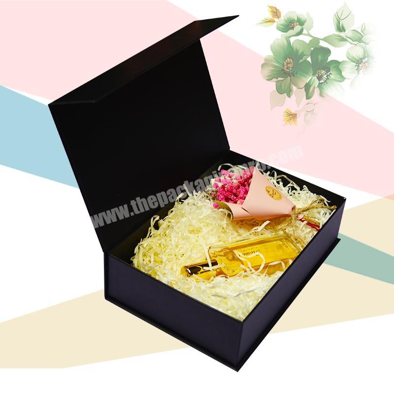 Custom Printed Luxury Black Magnetic Gift Boxes Wholesale Gift Boxes With Magnetic Lids