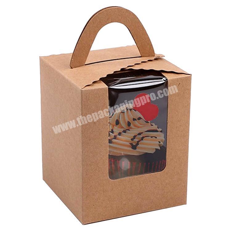 Custom christmas bauble packaging boxes portable cupcake packaging with handle and window