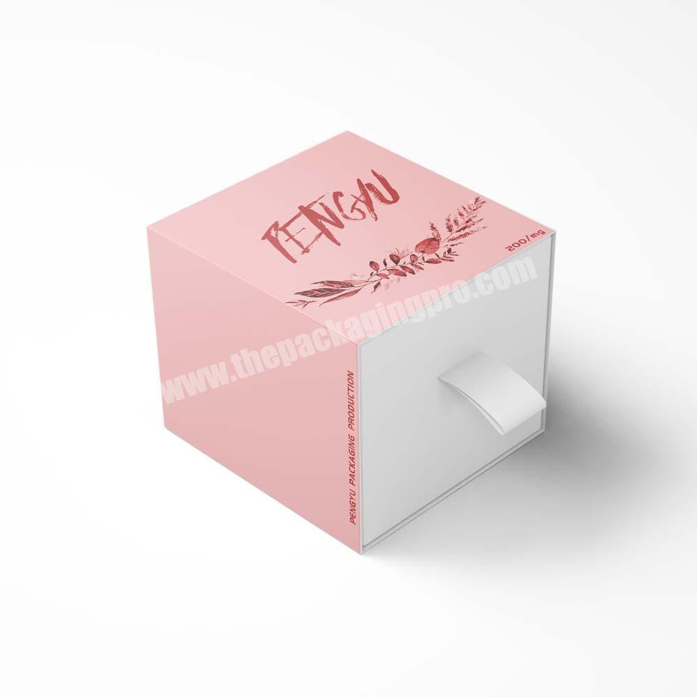 Custom packaging boxes cardboard logo printed empty slide drawer box with ribbon