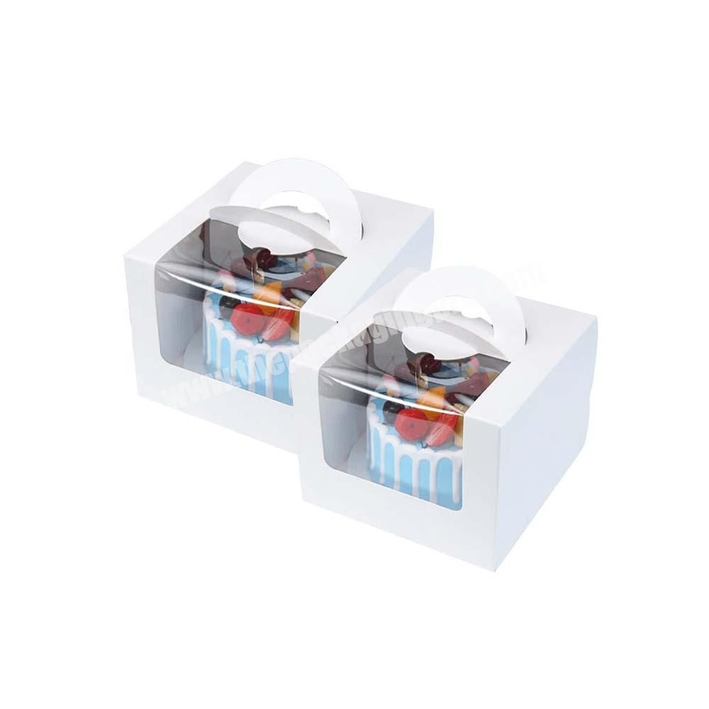 Custom printing folding Eco-Friendly biodegradable paper muffin cupcake box gift box for food bakery cake with clear window
