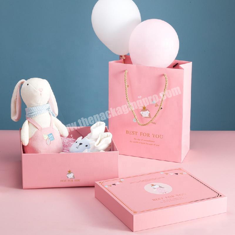 Customization Retail Pink Best Modern Novel Design Baby Gift Box Set For Newborn Girl
