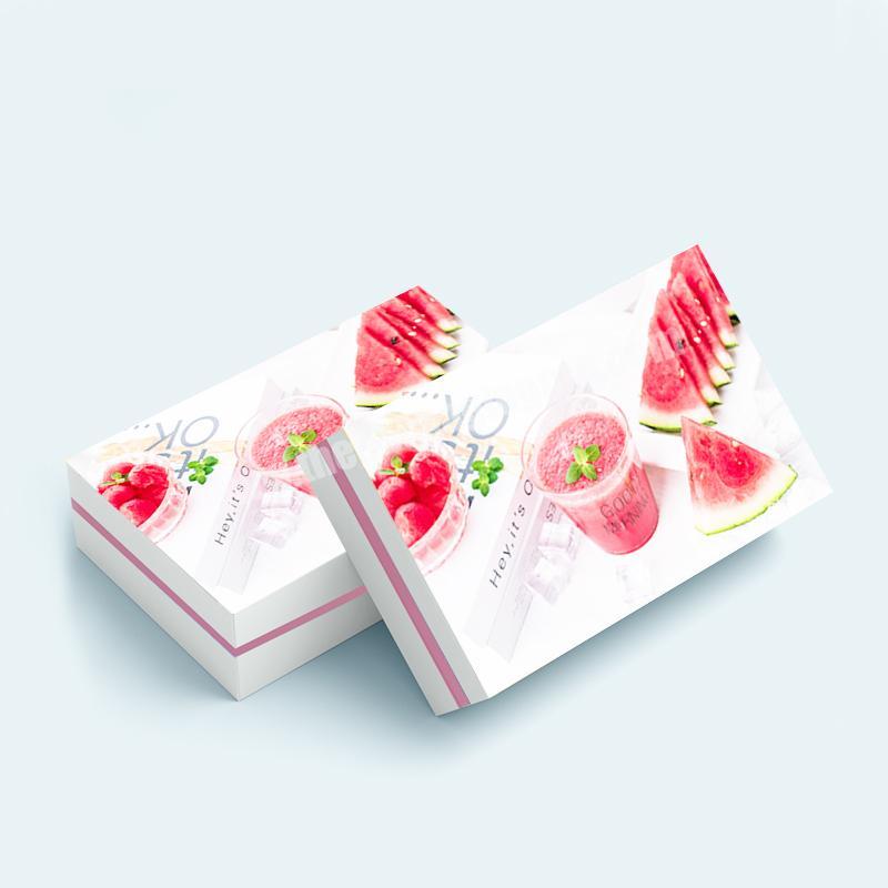 Customized Logo Printed White Cake Box Lid and Base Gift Packaging Paper Box