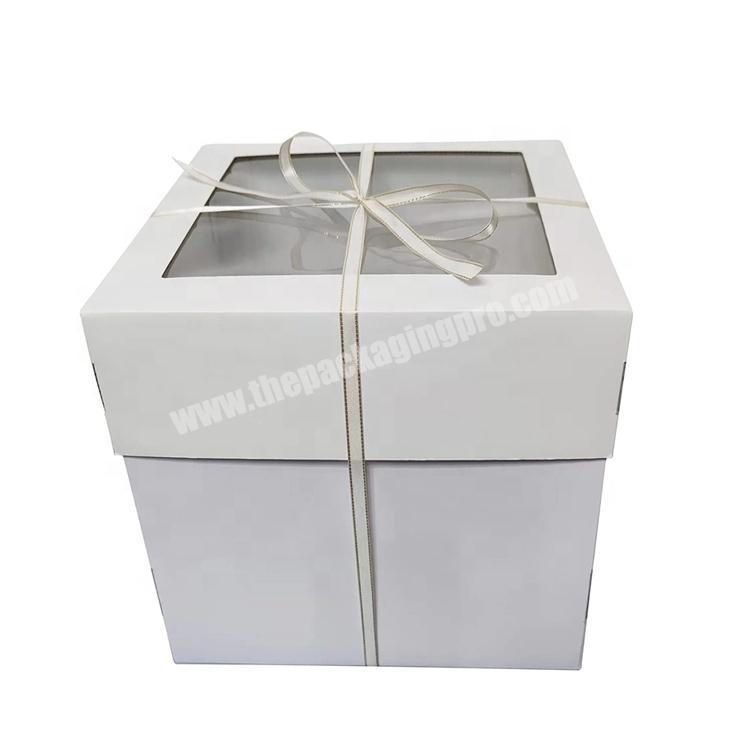 Disposable 12 inch Tall Cake Boxes with Window For Large Size Birthday Cake