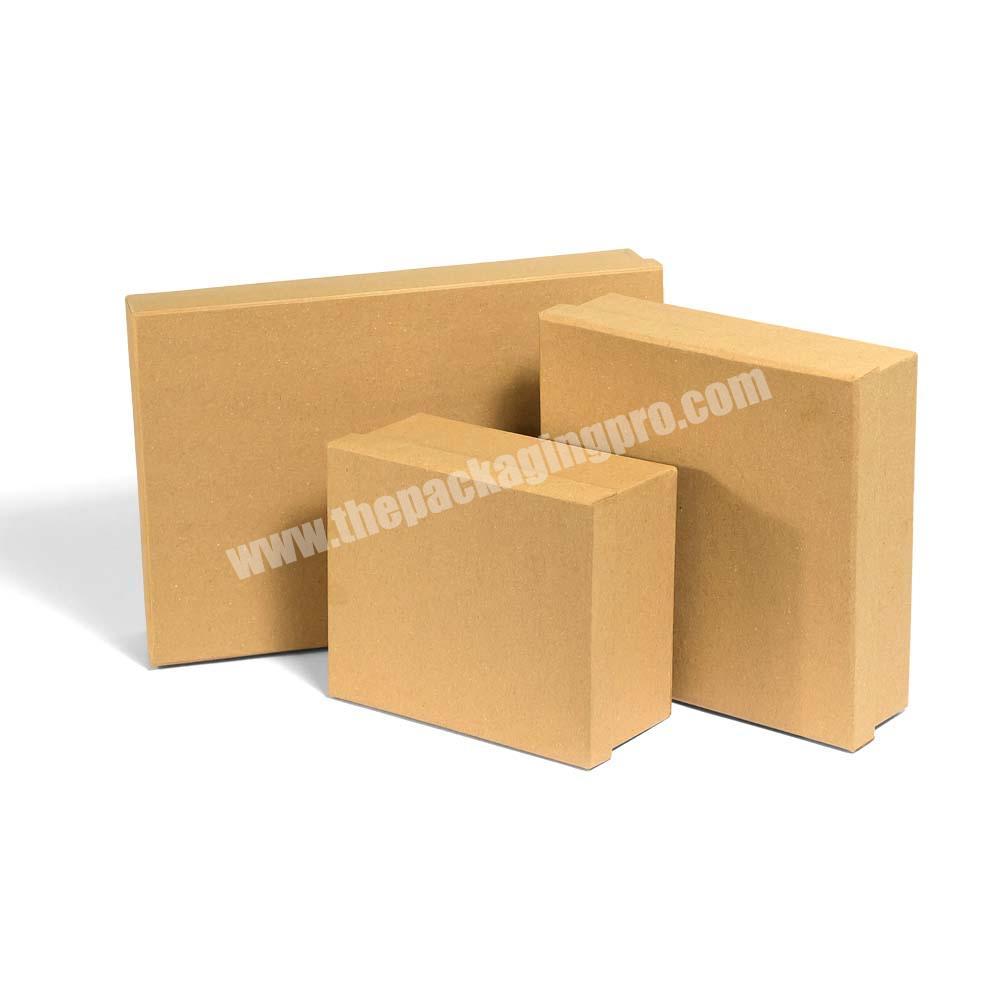 Eco friendly custom logo lid and base gift box brown kraft paper packaging box