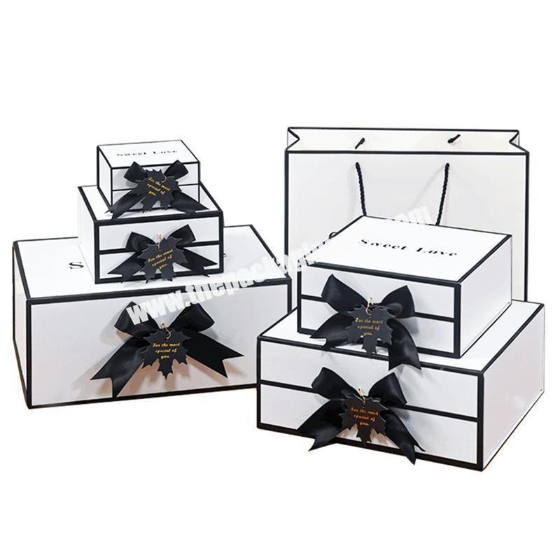 Wholesale White Magnetic Suction Shoes Box Paper Packaging Shoe Boxes with Custom Logo Bag