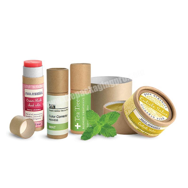 Factory Customize Biodegradable Kraft Cardboard 50g Twist Up Stick Deodorant Container Cosmetic Paper Packaging