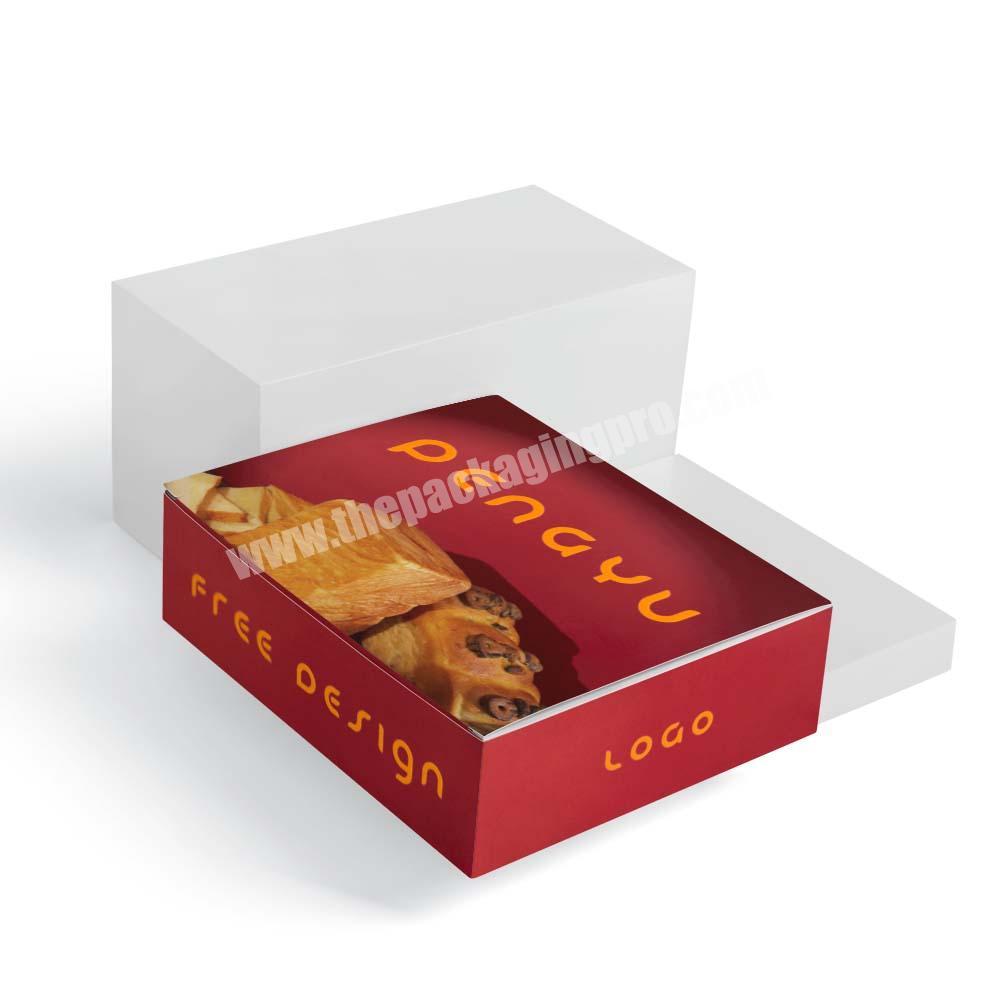 Factory made eco-friendly red mooncake box sushi box Emballage sur papier