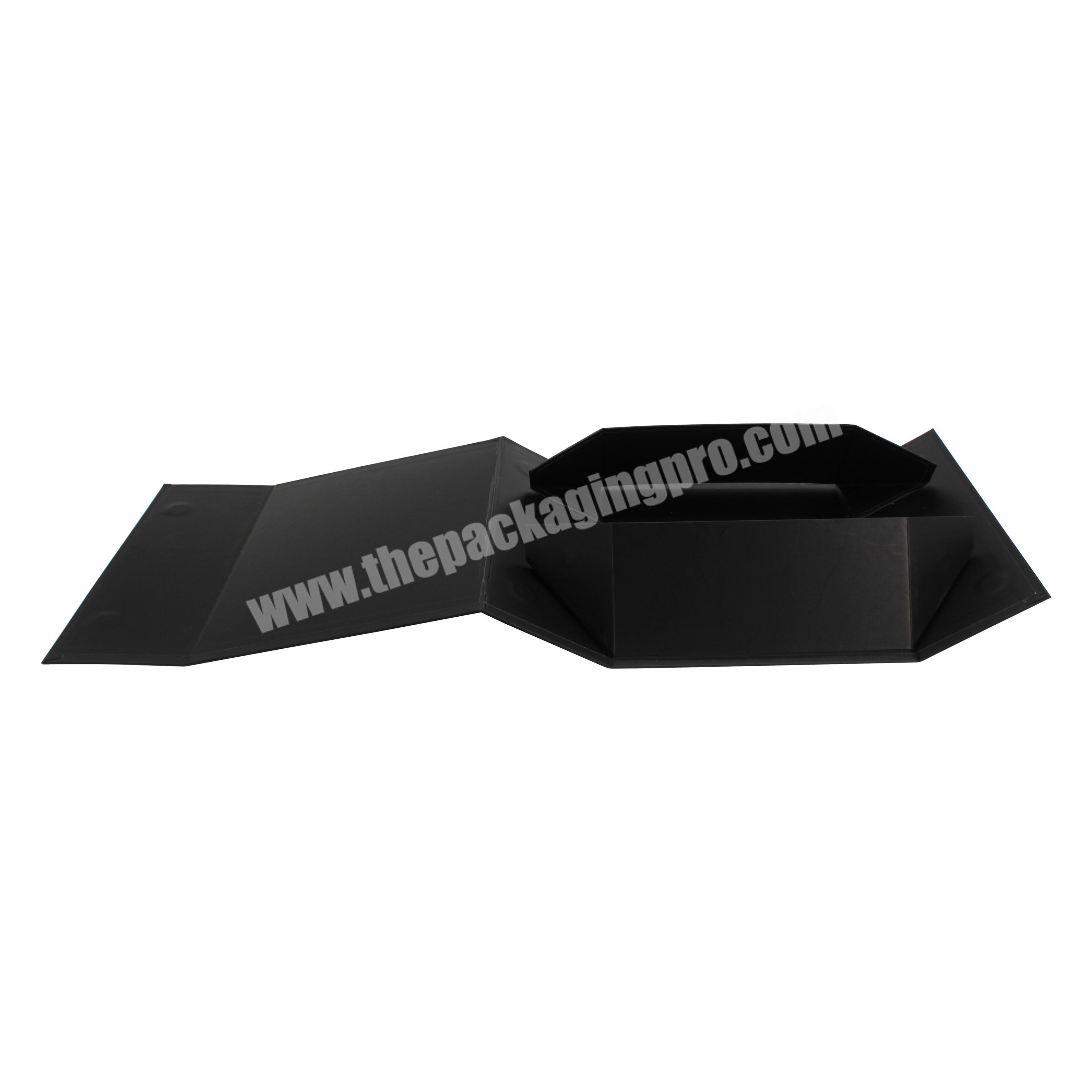 Foldable magnetic luxury black gift box
