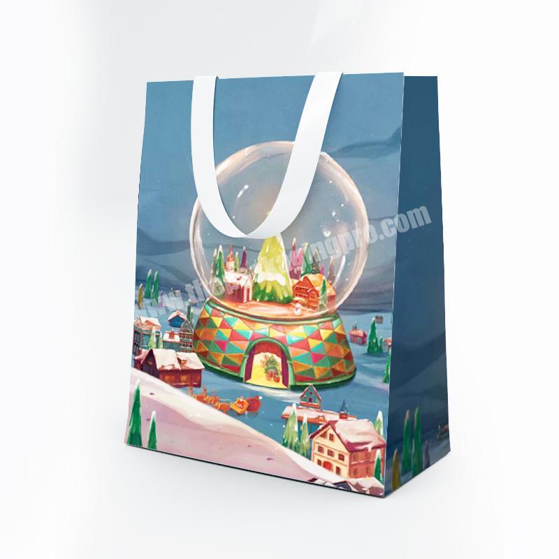 Free Sample Christmas Paper Carrier Bags Bags For Shopping With Logo Goody Paper Bag Christmas