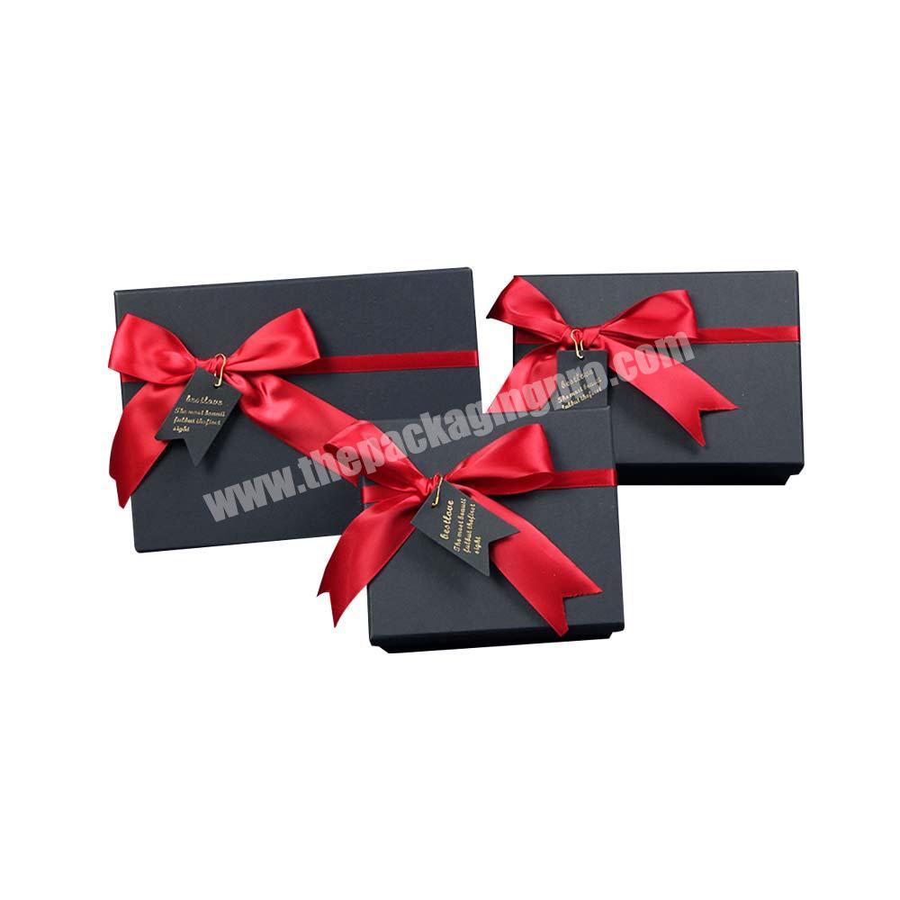 Free Sample Luxury Matt Black Rigid Lid And Base Gift Box Packaging Square Box