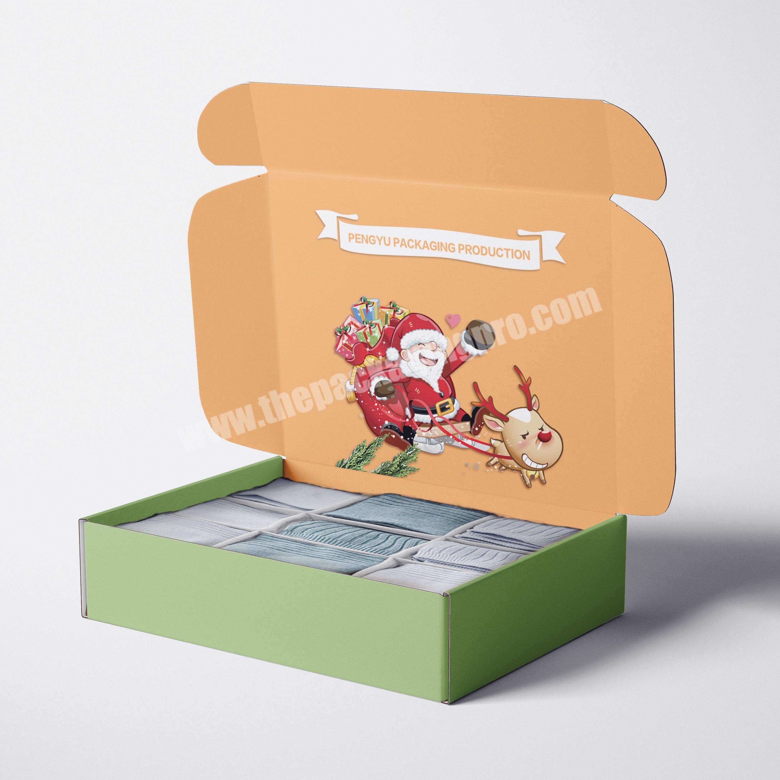 Free Sample Printed Logo Garment Luxury Corrugated Shipping Gift Box Paper Packaging