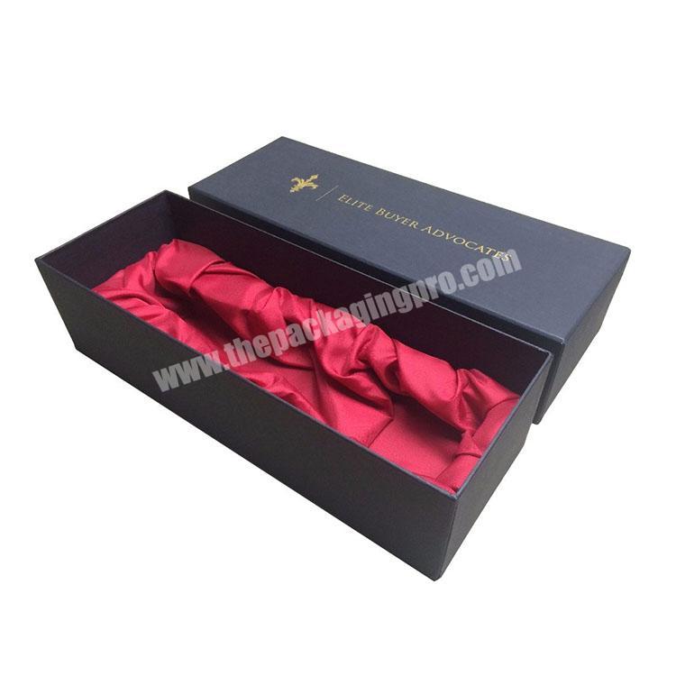 Free stocked sample custom black paper whisky gift box with velvet sponge