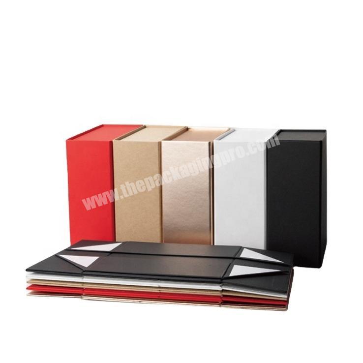 Hand-made Recycled Cardboard  Clothing Packaging Box Red Foldable Magnet Shoe Shipping Boxes