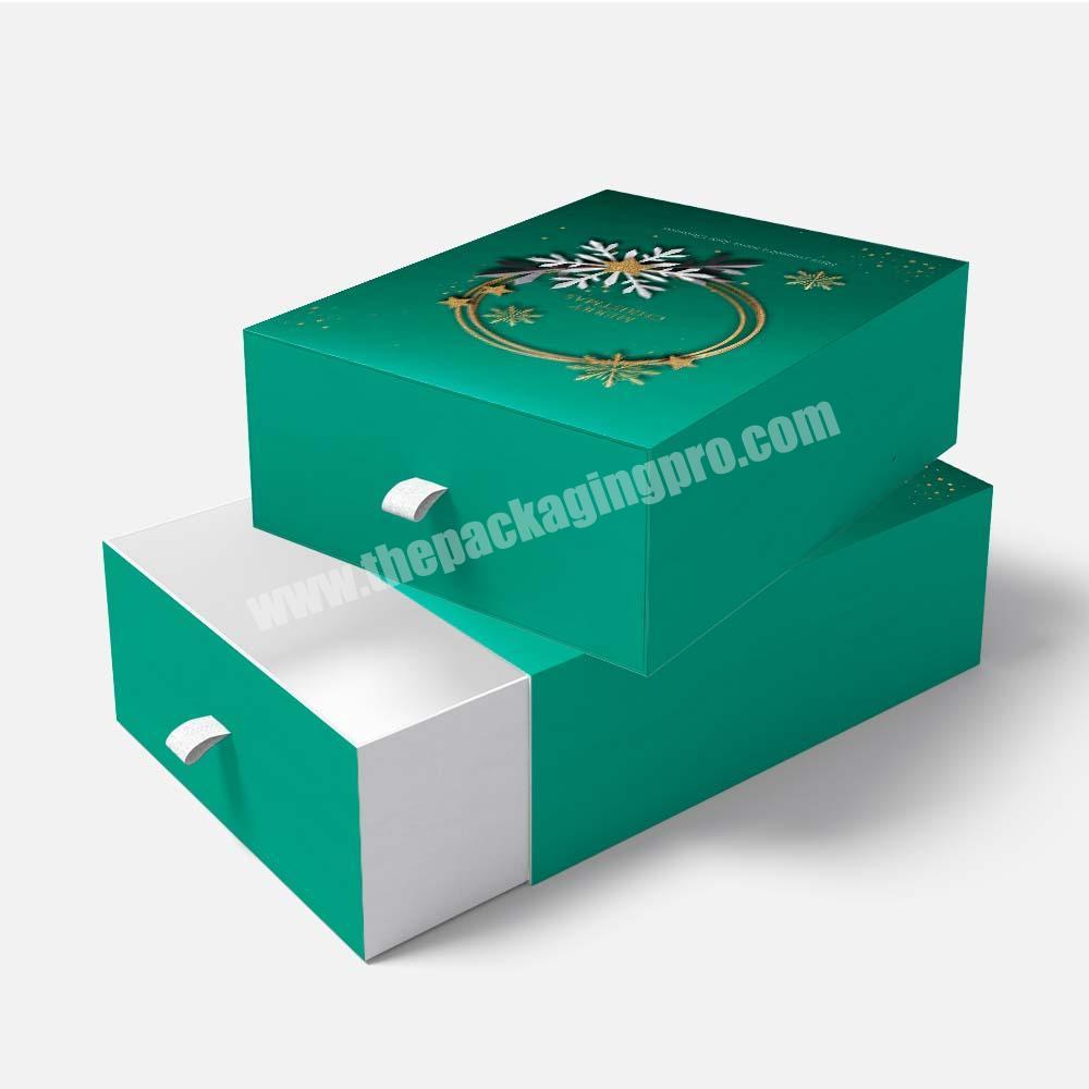 High Quality Custom logo Exquisite Cardboard Drawer Christmas Paper Box For Earphone