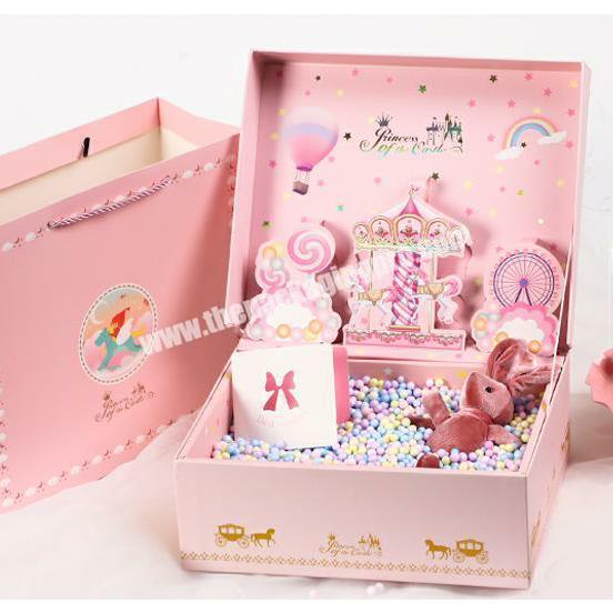 New China manufacturer candle box packaging paper paper jewelry box packaging pink paper logo magnetic closure packaging box