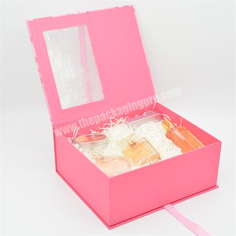 High Quality Luxury Custom Logo Printed Cosmetic Paper Packaging Rigid Gift Box With Clear Window For Face Cream