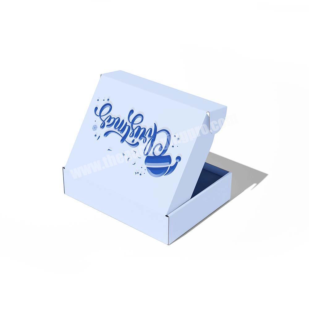 High Quality Package Design Logo Mini Blue Hard Paper Cardboard Mailer Box