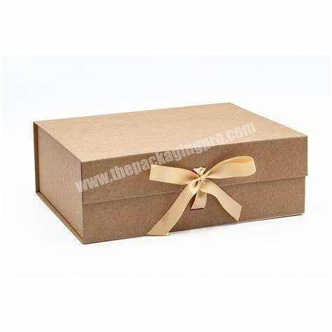 KINSUN Cheap Custom luxury white magnet flap clothing paper box foldable magnetic closure gift boxes with black ribbon