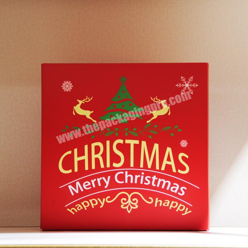 KINSUN Custom Free Design Red Christmas Decoration Chocolate Candy Gift Packaging Boxes, Corrugated Paper Box for Christmas Gift