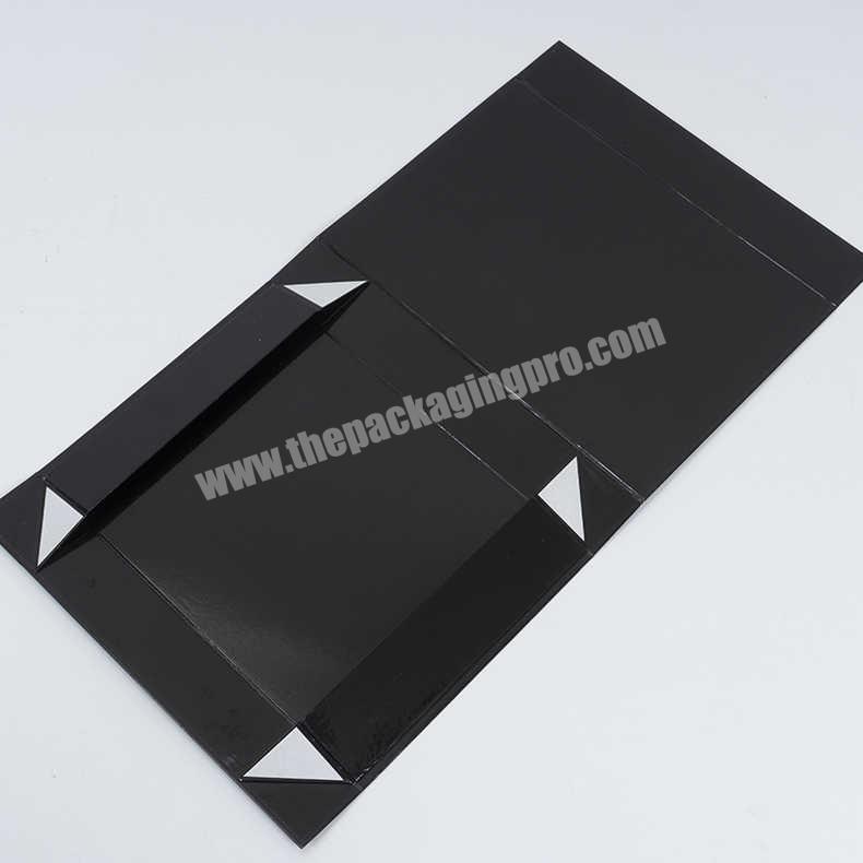 KinSun Folding black packaging box Portable ribbon clothing gift box Customized folding gift box