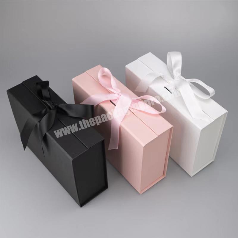 KinSun Ribbon type cosmetic folding box magnet packaging gift box magnetic folding gift box