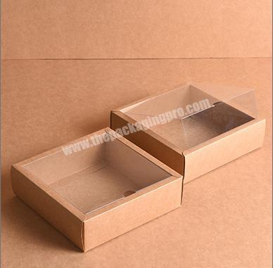 KinSun Transparent PVC kraft paper box Empty gift box Customized window opening gift box