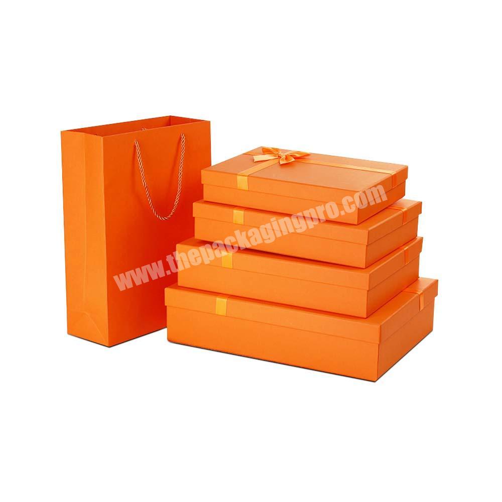 Luxury Custom Logo Printed Rigid Gift Box Packaging Cardboard Boxes With Lid Ribbon