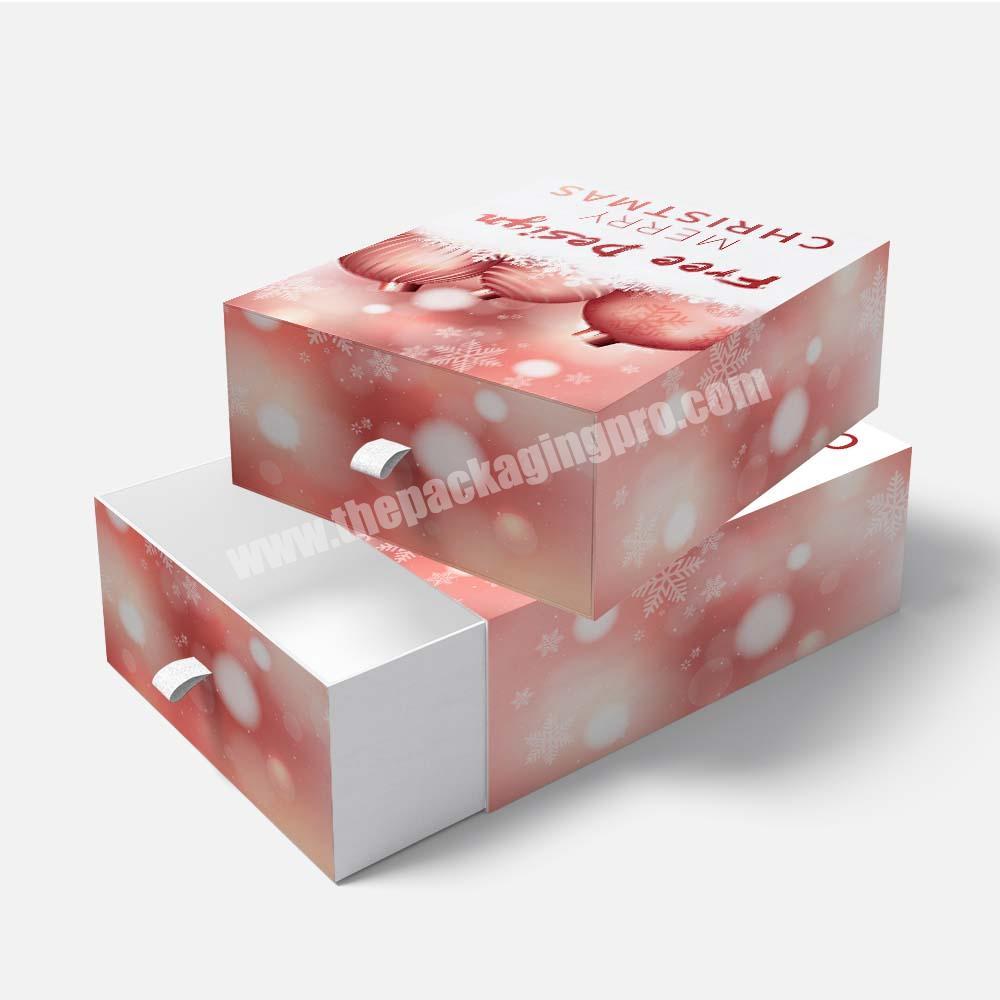 Luxury Rigid Cardboard Underwear Packaging Box Custom Print Christmas Drawer Paper Box
