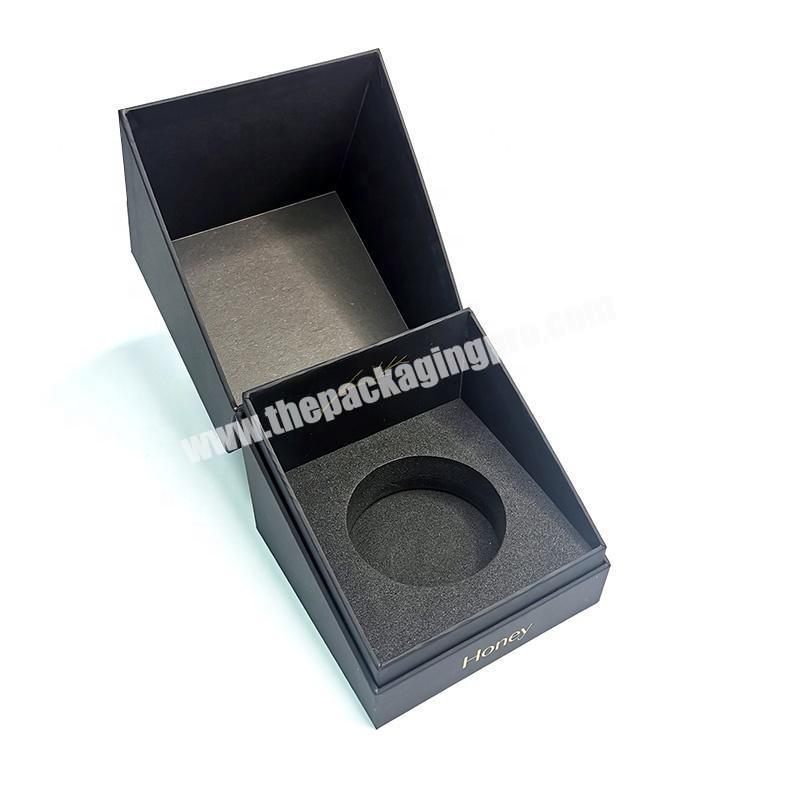 Luxury black cardboard magnet candle jars gift packaging boxes custom logo