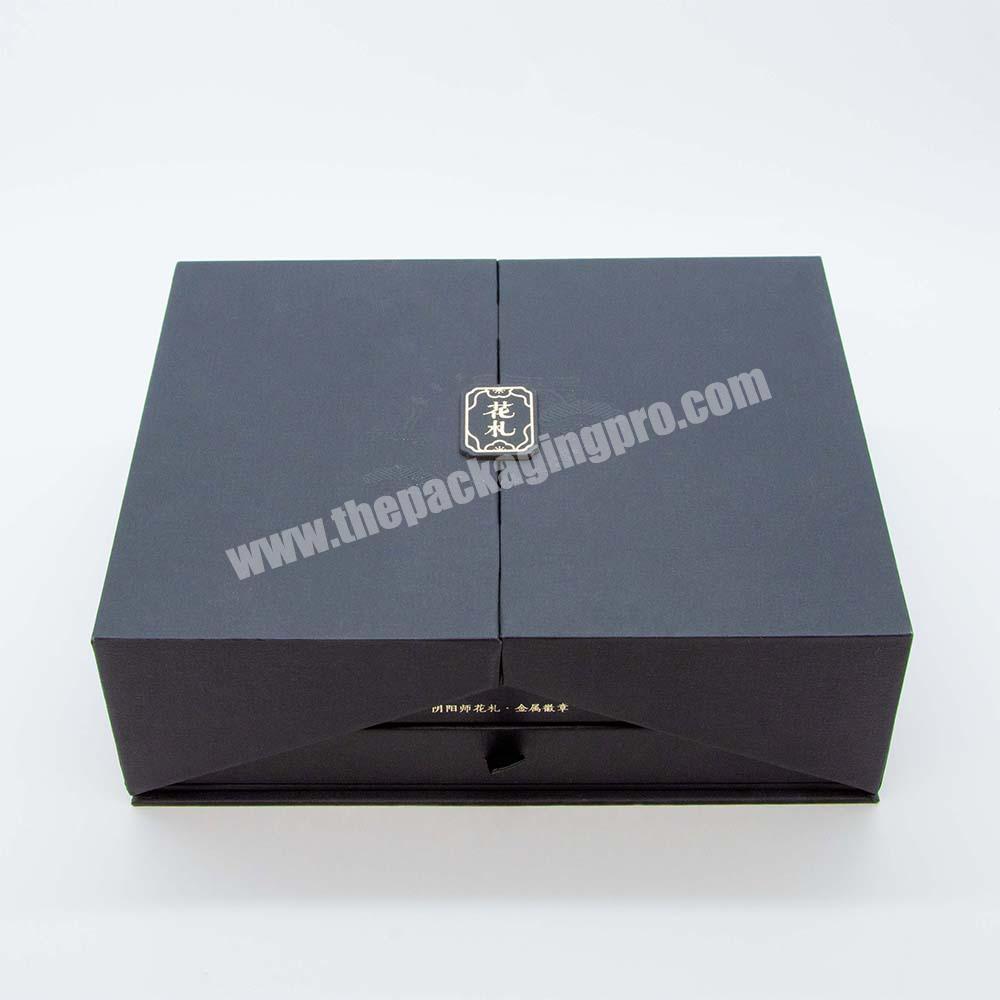 Manufacturer Design Closure Rigid Cardboard Gift Magnetic Double Door Open Packaging Box