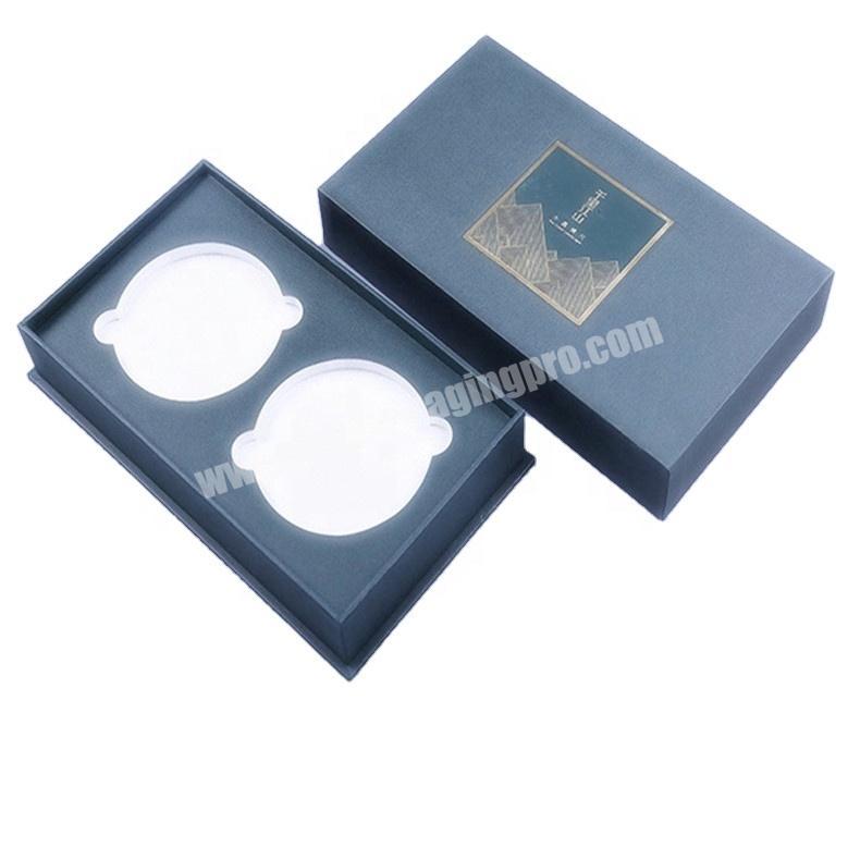 Navy Blue Luxury Chipboard Packaging Credit Card Custom The 2 Holders Storage CD Medal Box