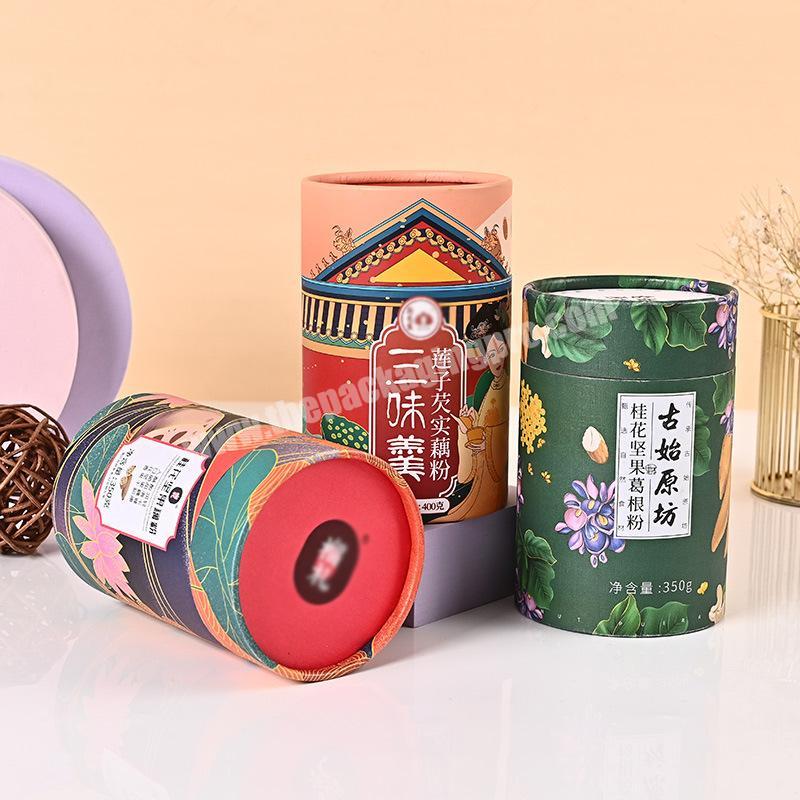 Omso Eco Friendly Luxury Printing Food Grade Coffee Paper Tube Box Tea Tube Packaging Food Paper Cans