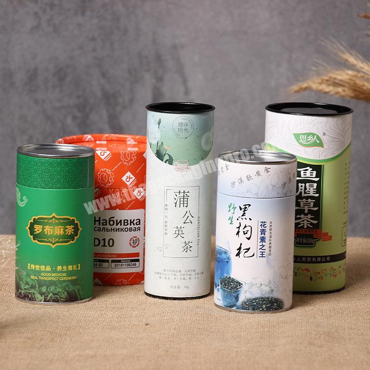 Osmo Custom Empty Herbal Tea Paper Core Tubes Composite Cans Kraft Cylinder Box Packaging Canister With Window Lid