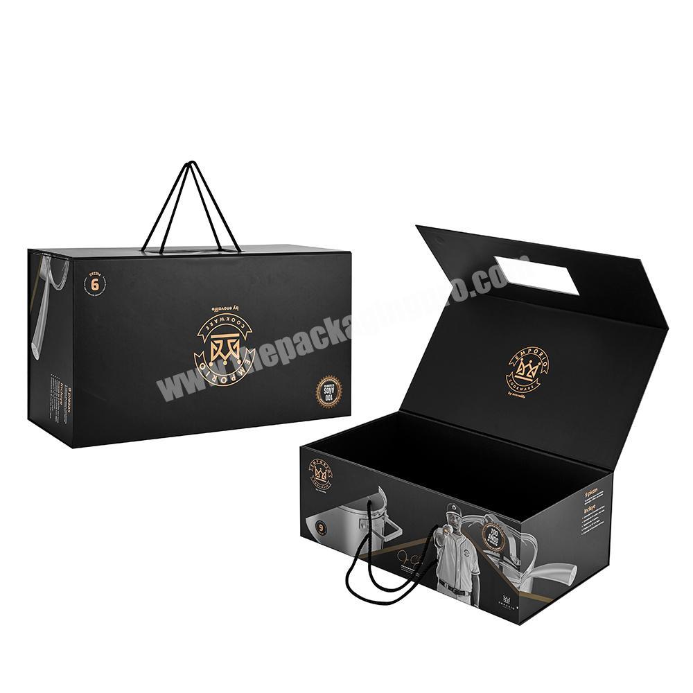 Osmo Custom Logo Printed Recycled Cardboard Big Black Packaging Gift Boxes Large Luxury Foldable Magnetic Paper Box