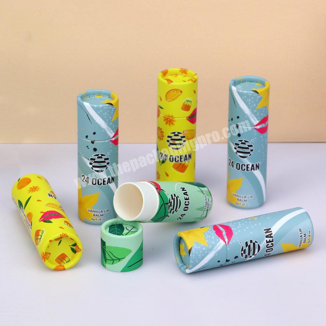Osmo Eco Recycled Custom Printing Kraft Cardboard Push Up Paper Tube Paper Lip Balm deodorant Container