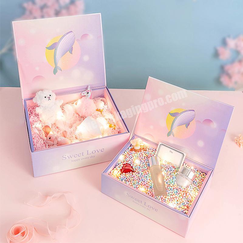Pink Wholesale Custom Logo Cardboard Paper Cosmetic Lipstick Box Makeup Perfume Packaging Gift Magnetic  Box