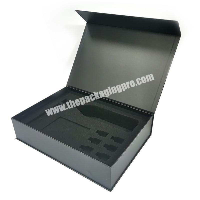 Custom Luxury Large Big Black Gold Gift Magnet Box Packaging Folding Magnetic Closure Gift Box With Lid